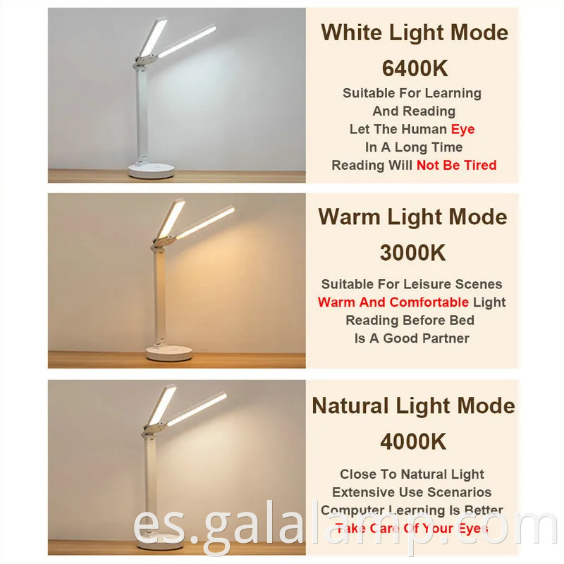 Lámpara de escritorio plegable plegable de control táctil inteligente para la oficina en casa